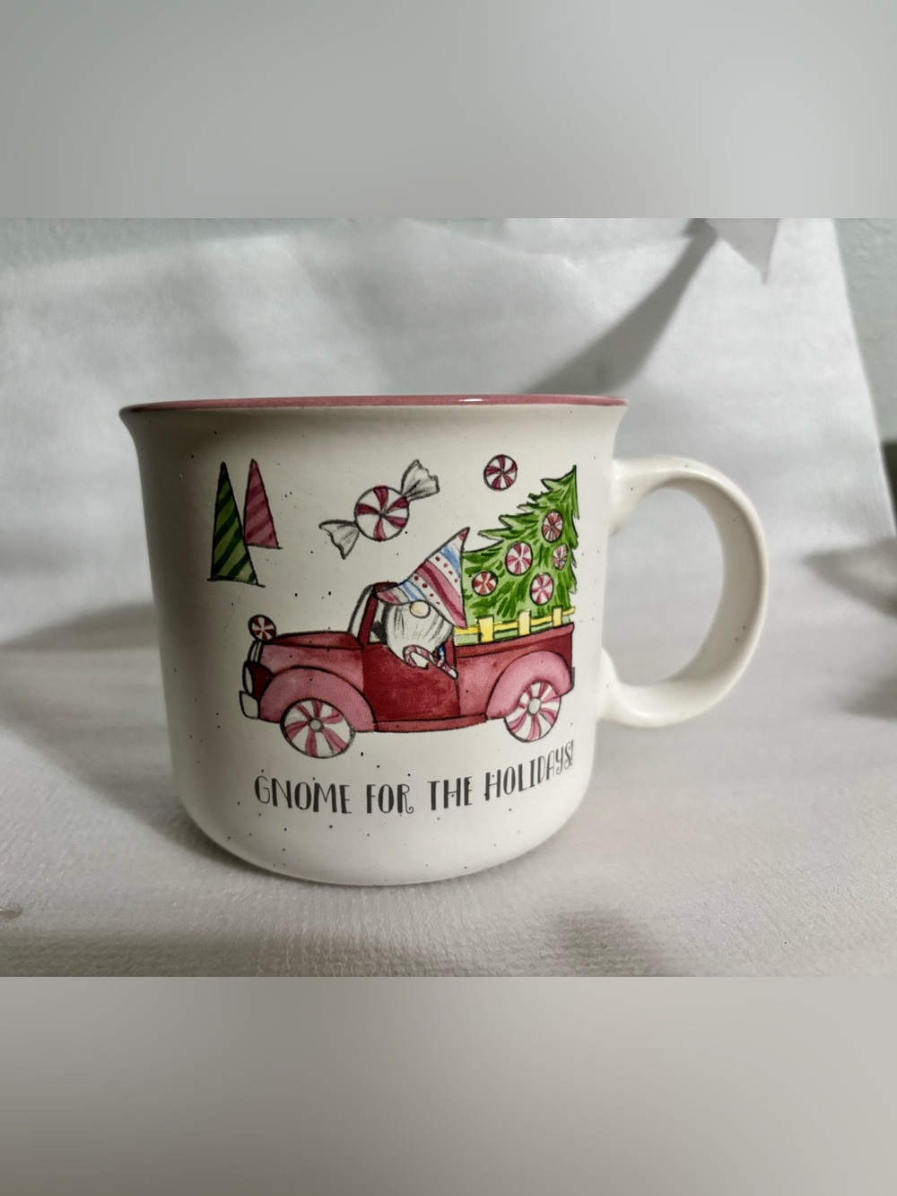 Gnome Christmas mug little pink truck